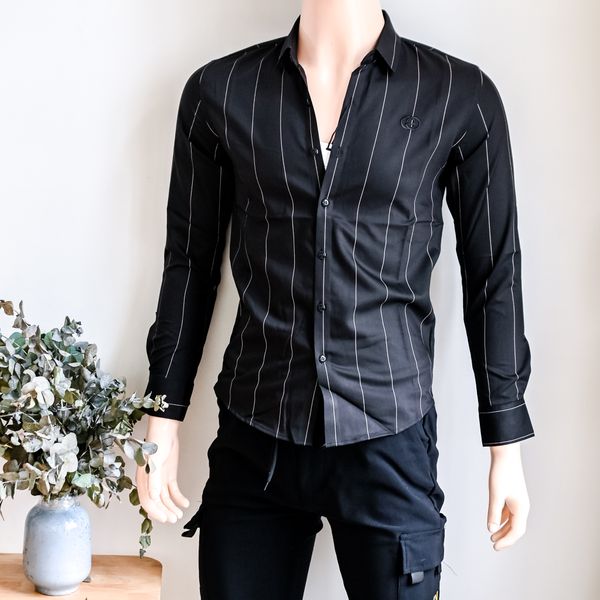  Áo sơ mi sọc tay dài 