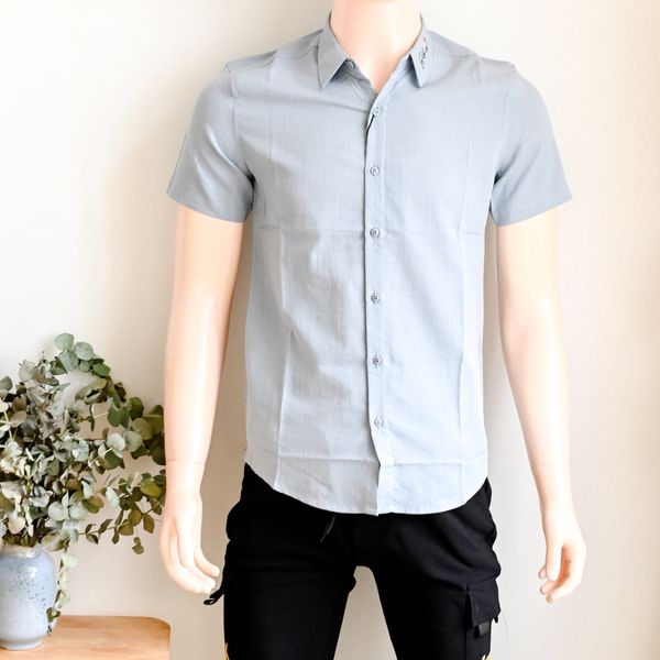  Áo sơ mi nam thêu tay ngắn 