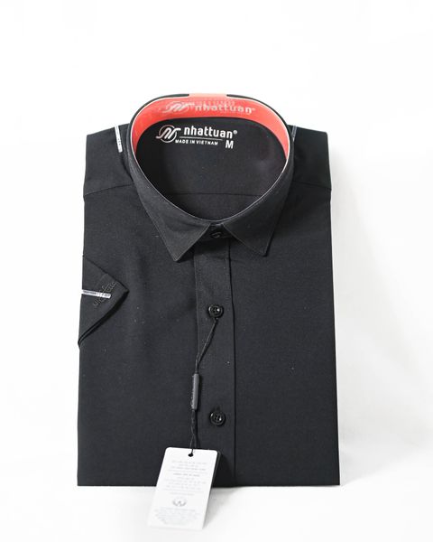  Áo sơ mi Nhật Tuấn tay ngắn màu đen 