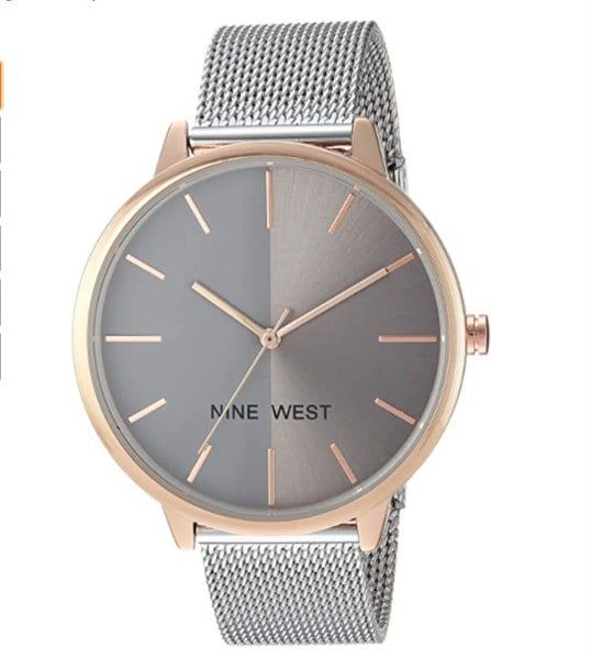 Nine West Women's NW/1981 Sunray Dial Mesh Bracelet Watch 