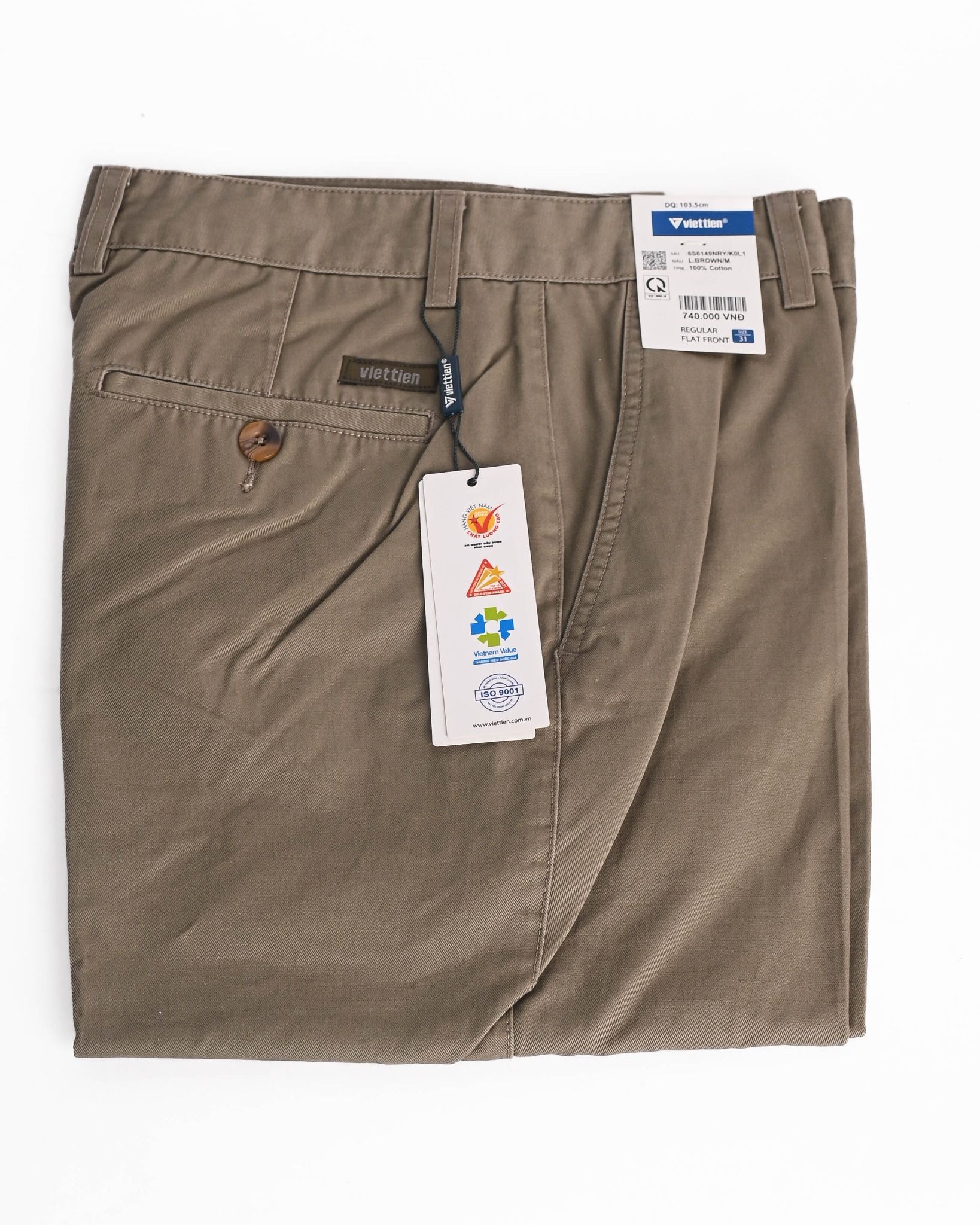  Quần kaki Việt Tiến màu L. Brown 