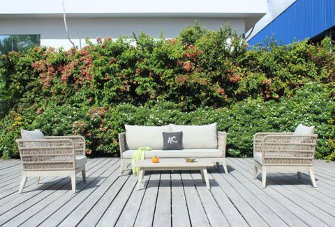 Bộ Sofa Ngoài Trời Dây Dù Chân Gỗ RASF-170