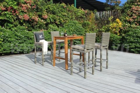 Bộ Bàn Ghế Bar Ngoài Trời Ibiza Bistro Gray