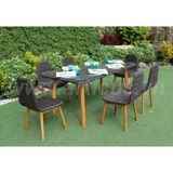 Bộ Bàn Ăn Ngoài Trời Chân Gỗ 6 Chỗ RADS-171A