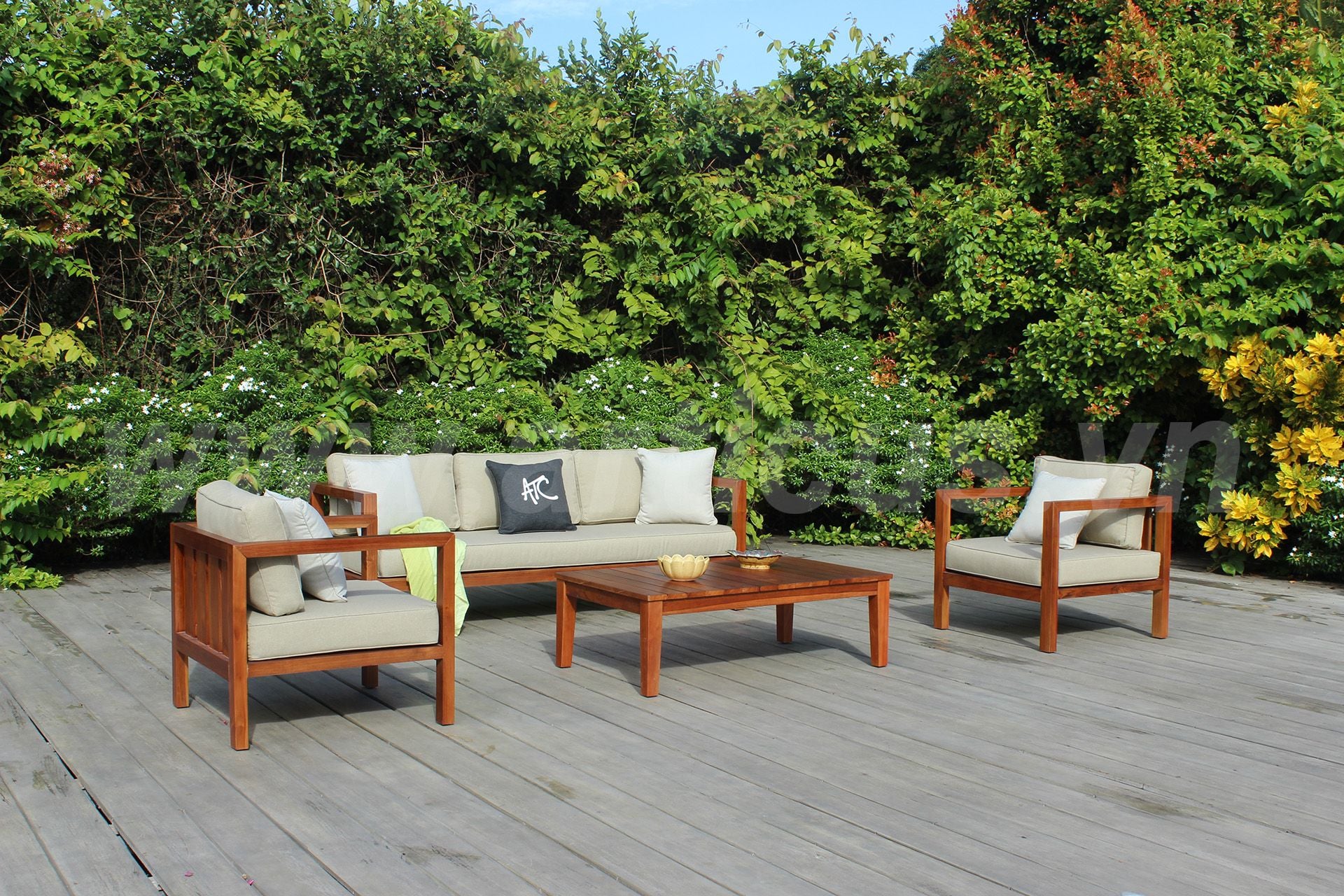 Bộ Sofa Gỗ Teak 3-1-1 Ngoài Trời RASF-204