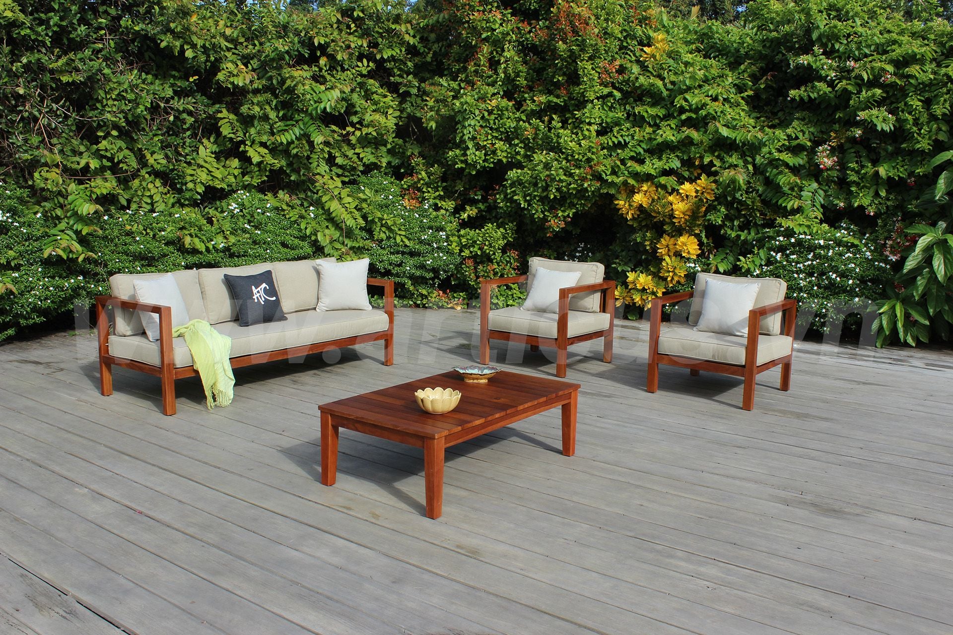 Bộ Sofa Gỗ Teak 3-1-1 Ngoài Trời RASF-204