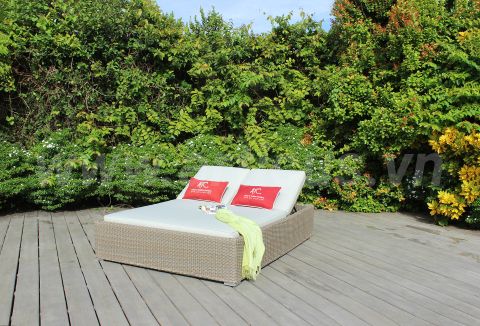 Giường Tắm Nắng Đôi Mây Nhựa RABD-109