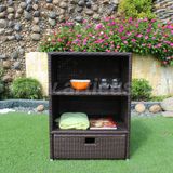 Tủ Kệ Ngoài Trời 2 Tầng Mây Nhựa Cho Sân Vườn RACA-002