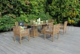 Bộ Bàn Ăn Dây Đan Giả Tre Ngoài Trời 6 Ghế RADS-242
