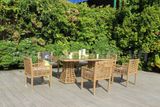 Bộ Bàn Ăn Dây Đan Giả Tre Ngoài Trời 6 Ghế RADS-242