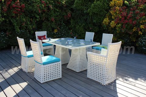 Bộ Bàn Ăn Sân Vườn Màu Trắng Độc Đáo RADS-005