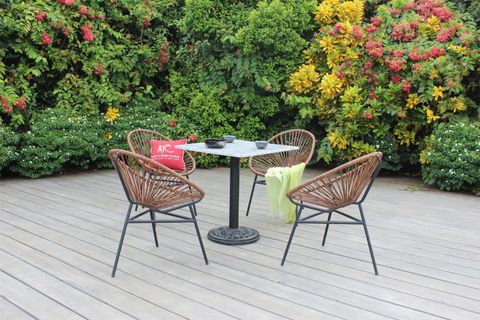 Bộ Bàn Ghế Cafe 4 Ghế Mây Nhựa Độc Đáo RADS-256