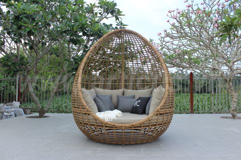 Giường Tắm Nắng Giả Tre Hình Trứng Độc Đáo RABD-152