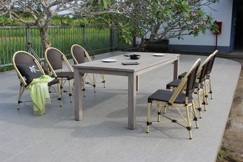 Bàn Ghế Ăn 6 Chỗ Mây Nhựa Ngoài Trời ATC-001