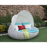 Giường Tắm Nắng Mây Nhựa Tròn Có Mái Che RABD-062A