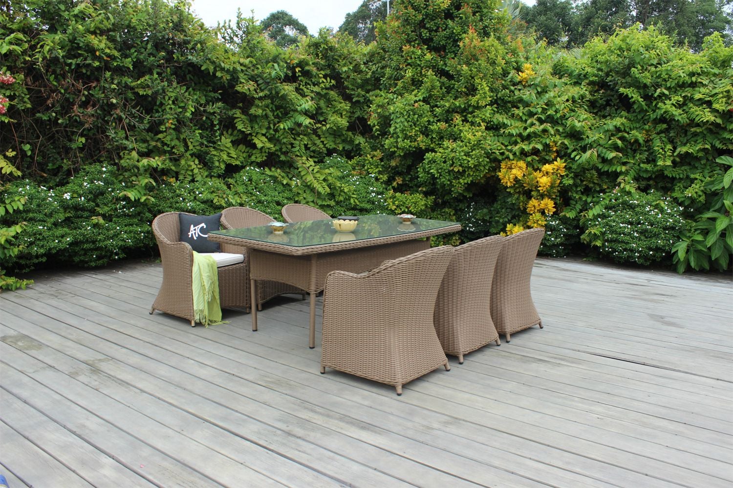 Bàn Ghế Ăn 6 Chỗ Mây Nhựa Ngoài Trời RADS-026