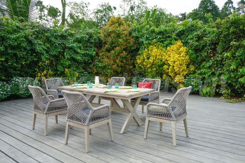 Bộ Bàn Ăn Dây Dù Ngoài Trời 6 Chỗ Ngồi RADS-217