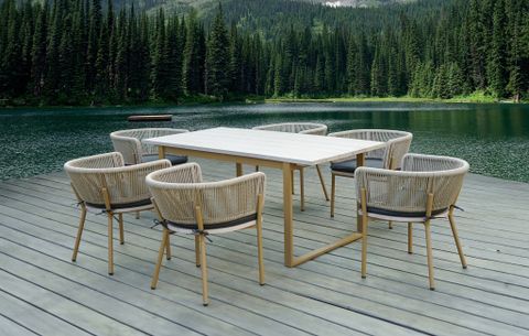 Bộ Bàn Ăn Dây Dù Khung Nhôm Ngoài Trời 6 Ghế RADS-238