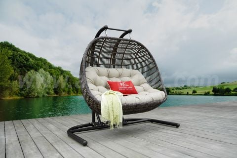 Ghế Xích Đu Đôi Dây Giả Tre Ngoài Trời RAHM-026