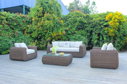 Bộ Sofa Mây Nhựa Ngoài Trời Cổ Điển RASF-212A