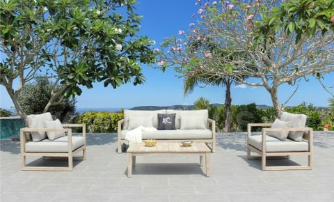 Bộ Sofa Ngoài Trời Khung Gỗ Cào Xước RASF-229