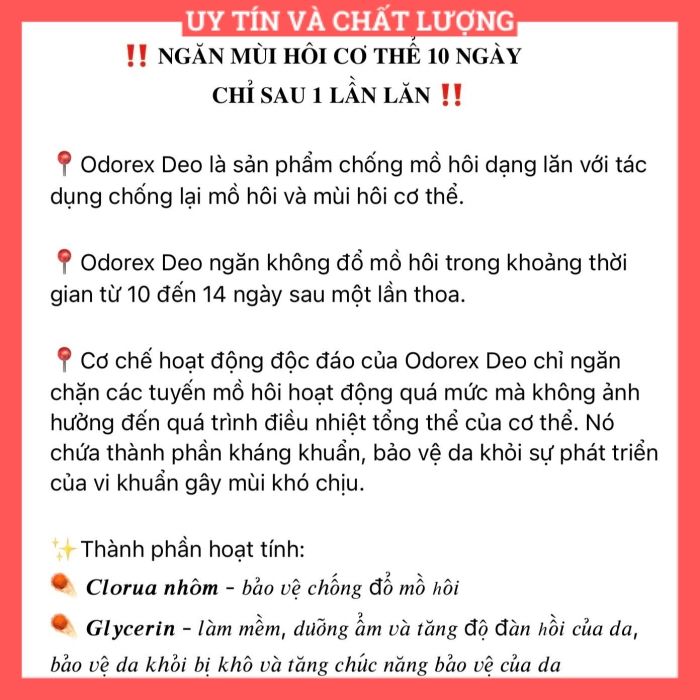 LĂN KHỬ MÙI NGĂN NGỪA MỒ HÔI, KHÔ THOÁNG, HƯƠNG THƠM DỄ CHỊU ODOREX DEO BY BIOTRADE
