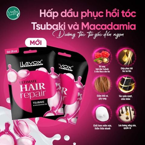  Hấp Dầu Phục Hồi Tóc Tsubaki & Macadamia Oil Lavox 