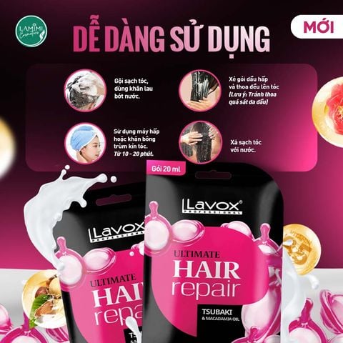  Hấp Dầu Phục Hồi Tóc Tsubaki & Macadamia Oil Lavox 