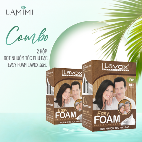  Combo Bọt Nhuộm Tóc Phủ Bạc Easy Foam Lavox 50mlx2 