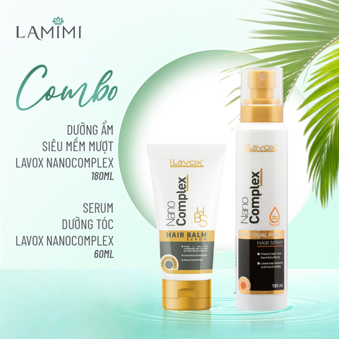  Combo Dưỡng Ẩm Siêu Mềm Mượt & Serum Dưỡng Tóc Lavox Nanocomplex 