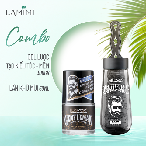  Combo Lăn Khử Mùi - Gel Vuốt Tóc Tạo Kiểu Lavox Gentleman – Mềm 