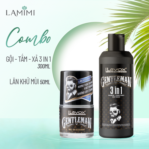  Combo Gội Xả - Lăn Khử Mùi Lavox Gentleman 