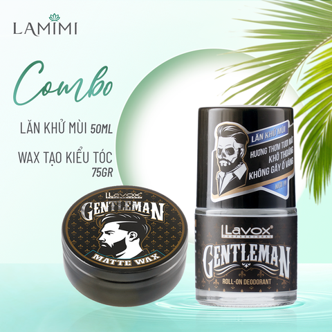  Combo Lăn Khử Mùi - Wax Tạo Kiểu Tóc Lavox Gentleman 
