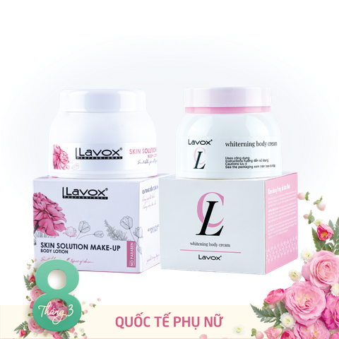  Combo Kem Trắng Da Toàn Thân & Kem Trang Điểm Toàn Thân Lavox 
