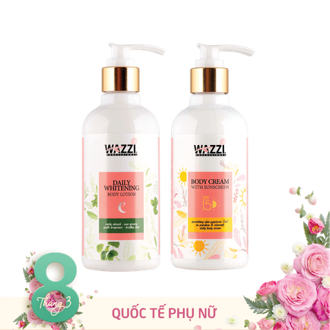  Combo Kem Dưỡng Thể Hằng Ngày và Kem Dưỡng Thể Chống Nắng Wazzi 
