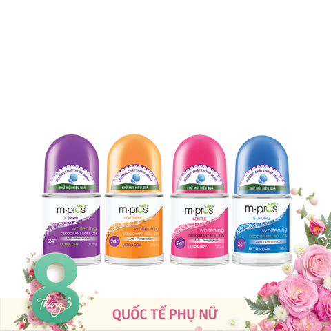  Combo 4 Lăn Khử Mùi M.pros 30ml 