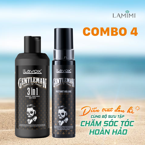  Combo Gội Xả & Xịt Phồng Chân Tóc Lavox Gentleman 