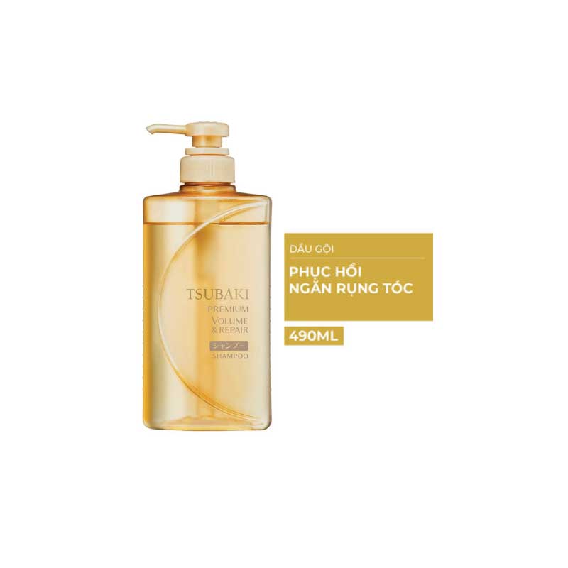 Dầu Gội Phục Hồi Hư Tổn Bồng Bềnh Giảm Gãy Rụng Tsubaki 490ml