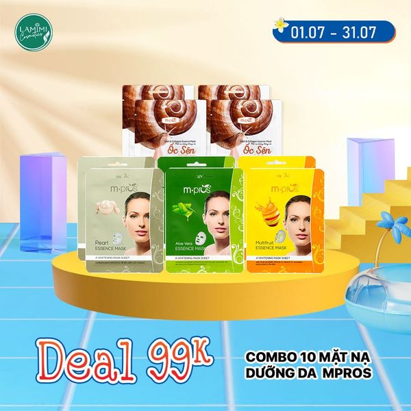  Combo 10 Mặt Nạ Dưỡng Trắng Da M.pros 35g - Nha Đam 