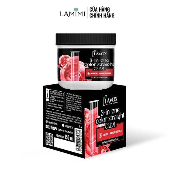  Kem Duỗi Màu Keratin 3-In-One Lavox Online Shopping – Đỏ Măng Cụt 