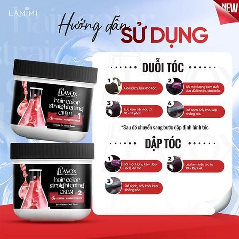  Kem Duỗi Màu Keratin Lavox Online Shopping - Đỏ Măng Cụt 