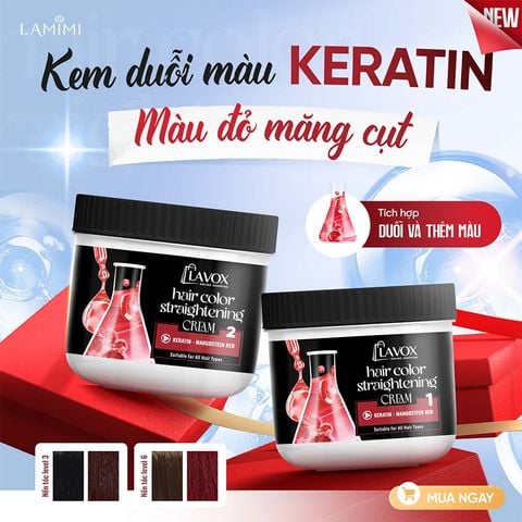  Kem Duỗi Màu Keratin Lavox Online Shopping - Đỏ Măng Cụt 