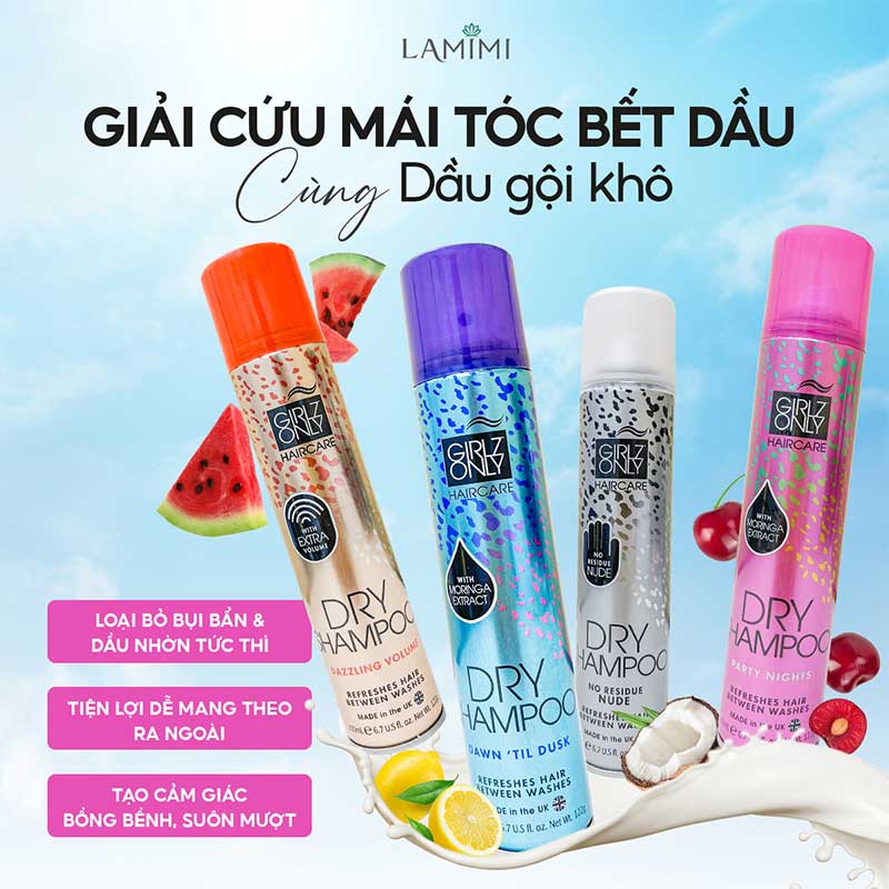 Dầu Gội Khô Girlz Only Dry Shampoo 200ml