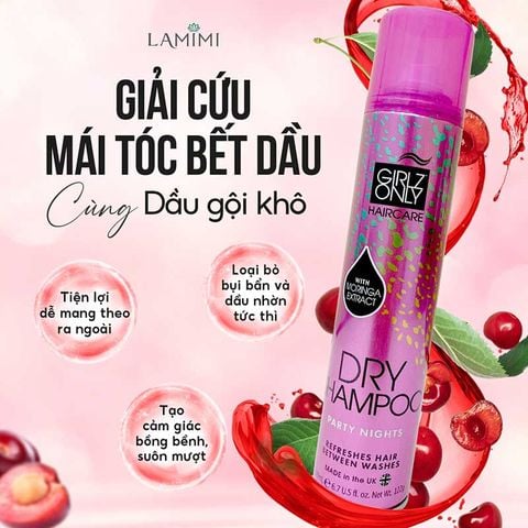  Dầu Gội Khô Girlz Only Dry Shampoo 200ml 