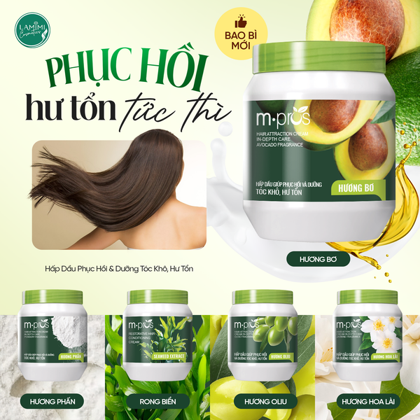  Kem Hấp Dầu Phục Hồi Tóc Khô Xơ Hư Tổn M.pros 