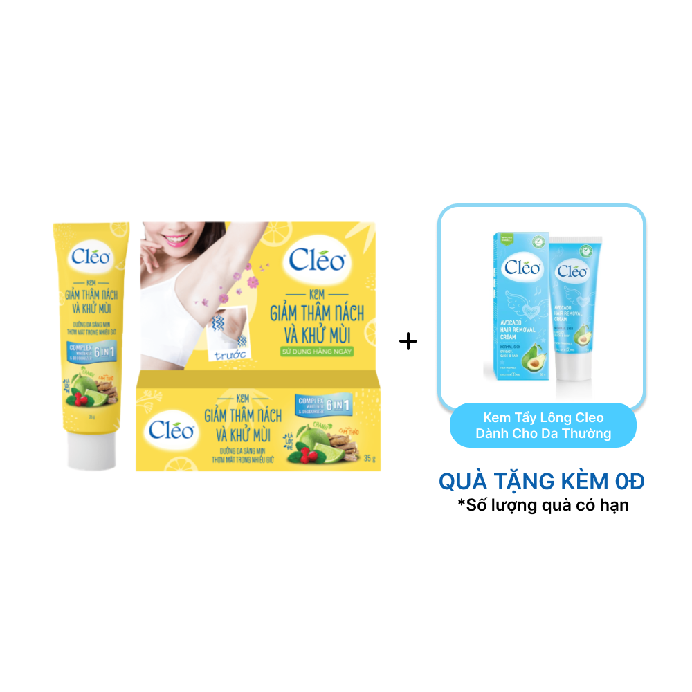 Kem Giảm Thâm Nách Và Khử Mùi Cleo (Tặng Kèm Kem Tẩy Lông Cleo)