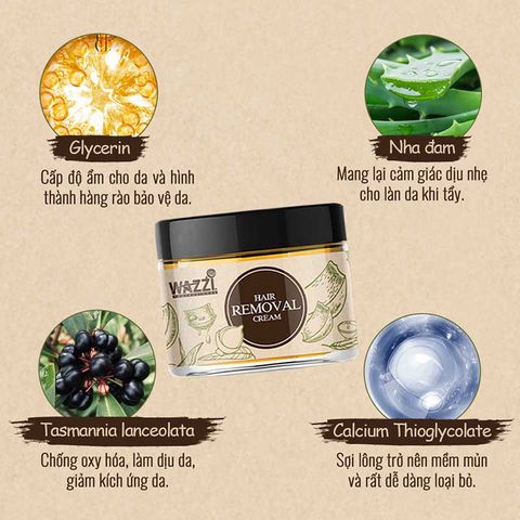  Kem Tẩy Lông Dịu Nhẹ Từ Nha Đam Wazzi 