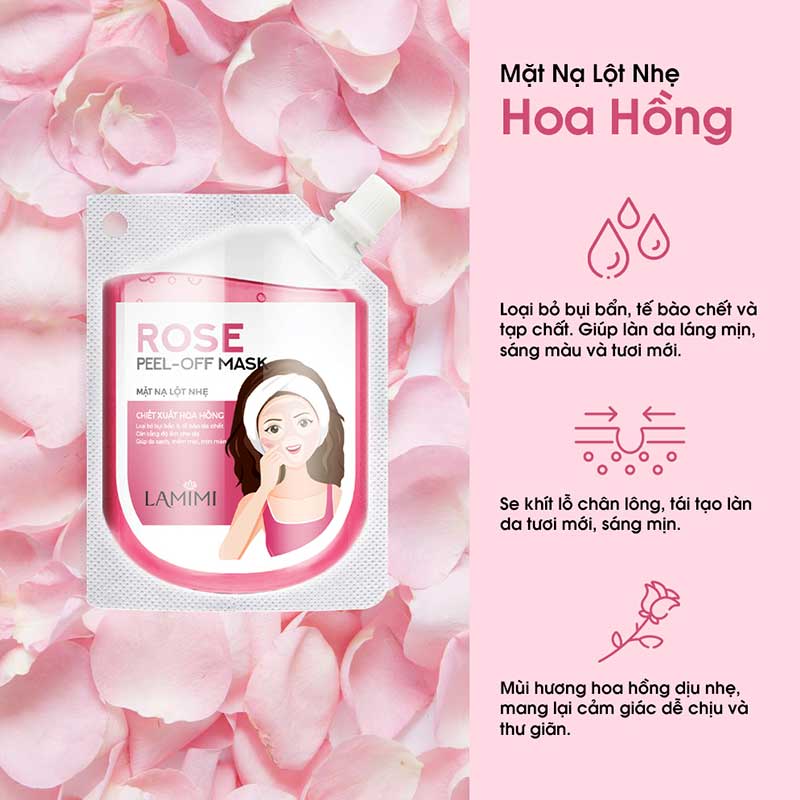 Mặt Nạ Lột Nhẹ Hoa Hồng Lamimi