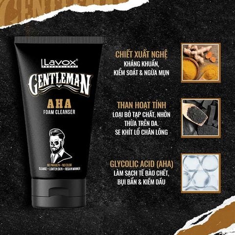  Sữa Rửa Mặt AHA Lavox Gentleman 