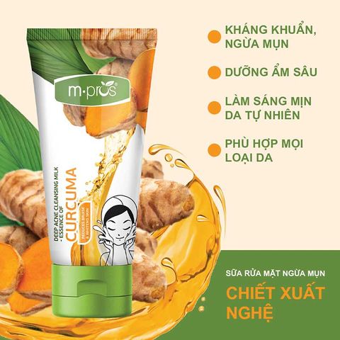  Sữa Rửa Mặt Ngừa Mụn Chiết Xuất Nghệ M.pros 